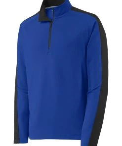 Sport-Tek Men's Sport-Wick Textured Colorblock 1/4-Zip Pullover -Bulkthreads store 85164794