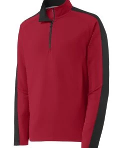 Sport-Tek Men's Sport-Wick Textured Colorblock 1/4-Zip Pullover -Bulkthreads store 85165121