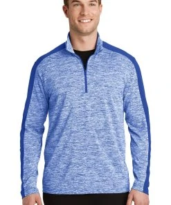 Sport-Tek Men's PosiCharge Electric Heather Colorblock 1/4-Zip Pullover -Bulkthreads store 85165123