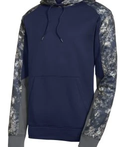 Sport-Tek Men's Sport-Wick Mineral Freeze Fleece Colorblock Hooded Pullover -Bulkthreads store 85165145