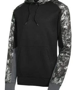 Sport-Tek Men's Sport-Wick Mineral Freeze Fleece Colorblock Hooded Pullover -Bulkthreads store 85165510