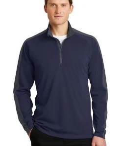 Sport-Tek Men's Sport-Wick Textured Colorblock 1/4-Zip Pullover -Bulkthreads store 85165638