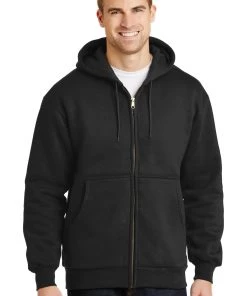 CornerStone Men's Heavyweight Full-Zip Hooded Sweatshirt With Thermal Lining CS620 -Bulkthreads store 85167385