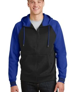 Sport-Tek Men's Sport-Wick Varsity Fleece Full-Zip Hooded Jacket -Bulkthreads store 85168938