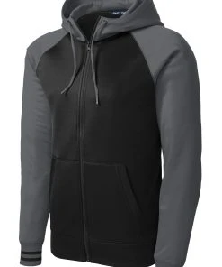 Sport-Tek Men's Sport-Wick Varsity Fleece Full-Zip Hooded Jacket -Bulkthreads store 85169032