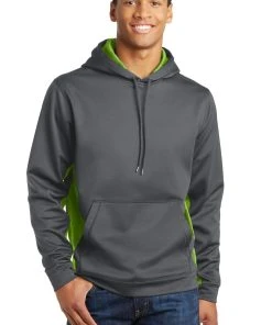 Sport-Tek Men's Sport-Wick CamoHex Fleece Colorblock Hooded Pullover -Bulkthreads store 85169396