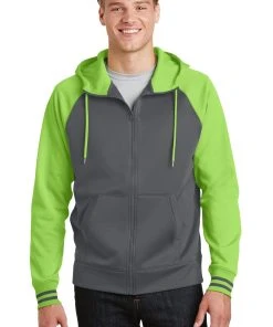 Sport-Tek Men's Sport-Wick Varsity Fleece Full-Zip Hooded Jacket -Bulkthreads store 85169626