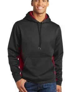 Sport-Tek Men's Sport-Wick CamoHex Fleece Colorblock Hooded Pullover -Bulkthreads store 85169630