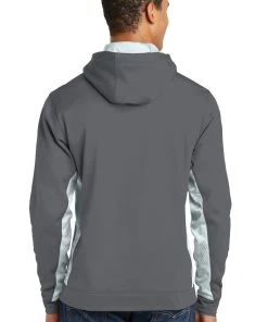 Sport-Tek Men's Sport-Wick CamoHex Fleece Colorblock Hooded Pullover -Bulkthreads store 85169891