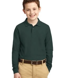 Port Authority Youth Long Sleeve Silk Touch Polo. Y500LS -Bulkthreads store 85169992