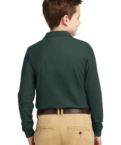 Port Authority Youth Long Sleeve Silk Touch Polo. Y500LS -Bulkthreads store 85169993