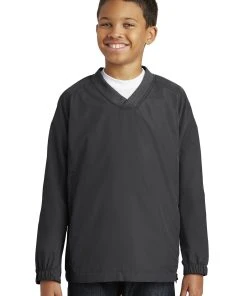 Sport-Tek Youth V-Neck Raglan Wind Shirt YST72 65 Sport-Tek Youth V-Neck Raglan Wind Shirt YST72 -Bulkthreads store 85170105