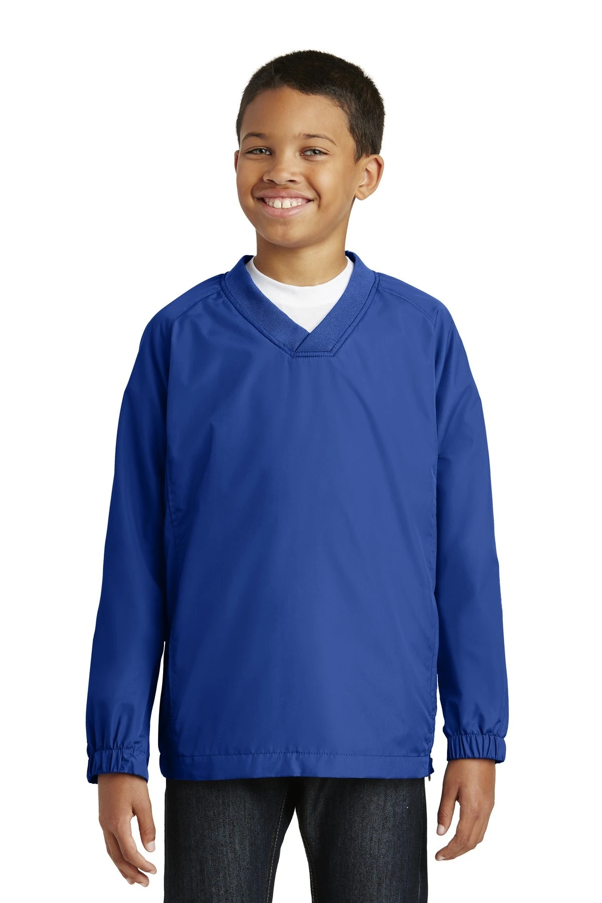 Sport-Tek Youth V-Neck Raglan Wind Shirt YST72 6 Sport-Tek Youth V-Neck Raglan Wind Shirt YST72 - Image 6