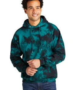 Port & Company - Men's Crystal Tie-Dye Pullover Hoodie -Bulkthreads store 85173306