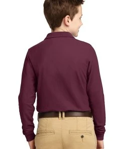 Port Authority Youth Long Sleeve Silk Touch Polo. Y500LS -Bulkthreads store 85173944