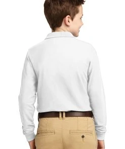 Port Authority Youth Long Sleeve Silk Touch Polo. Y500LS -Bulkthreads store 85174190