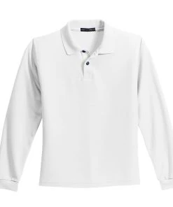 Port Authority Youth Long Sleeve Silk Touch Polo. Y500LS -Bulkthreads store 85174191
