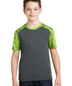 Sport-Tek Youth CamoHex Colorblock Tee YST371 -Bulkthreads store 85174891