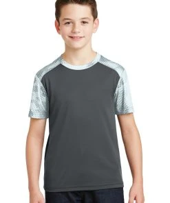Sport-Tek Youth CamoHex Colorblock Tee YST371 -Bulkthreads store 85174982
