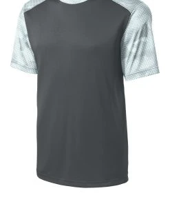 Sport-Tek Youth CamoHex Colorblock Tee YST371 -Bulkthreads store 85174984