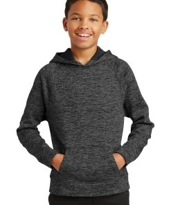 Sport-Tek Youth PosiCharge Electric Heather Fleece Hooded Pullover YST225 -Bulkthreads store 85175099