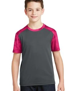 Sport-Tek Youth CamoHex Colorblock Tee YST371 -Bulkthreads store 85175527