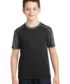 Sport-Tek Youth CamoHex Colorblock Tee YST371 -Bulkthreads store 85175888