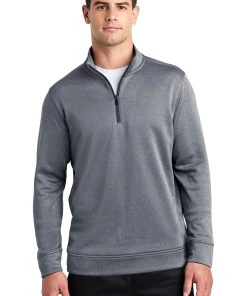 Sport-Tek Men's PosiCharge Sport-Wick Heather Fleece 1/4-Zip Pullover -Bulkthreads store 85178194