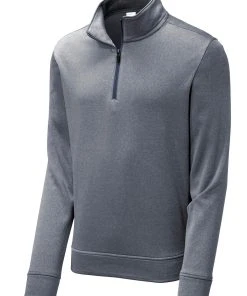 Sport-Tek Men's PosiCharge Sport-Wick Heather Fleece 1/4-Zip Pullover -Bulkthreads store 85178196