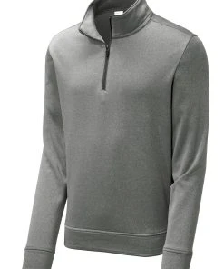 Sport-Tek Men's PosiCharge Sport-Wick Heather Fleece 1/4-Zip Pullover -Bulkthreads store 85178563