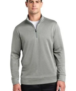Sport-Tek Men's PosiCharge Sport-Wick Heather Fleece 1/4-Zip Pullover -Bulkthreads store 85178976