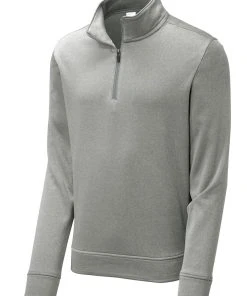 Sport-Tek Men's PosiCharge Sport-Wick Heather Fleece 1/4-Zip Pullover -Bulkthreads store 85178978
