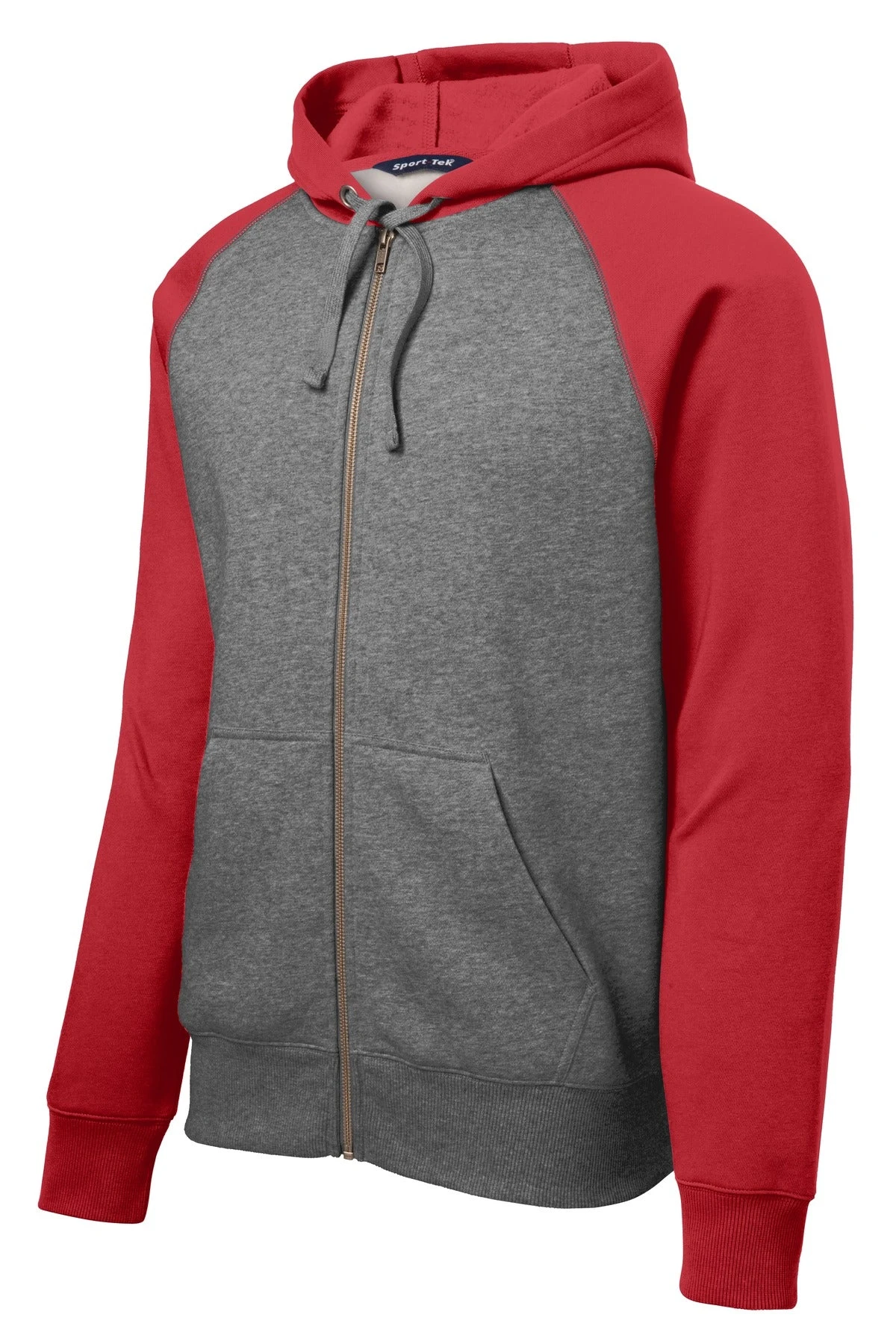 Sport-Tek Men's Raglan Colorblock Full-Zip Hooded Fleece Jacket 4 Sport-Tek Men's Raglan Colorblock Full-Zip Hooded Fleece Jacket - Image 4