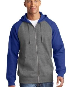 Sport-Tek Men's Raglan Colorblock Full-Zip Hooded Fleece Jacket 21 Sport-Tek Men's Raglan Colorblock Full-Zip Hooded Fleece Jacket -Bulkthreads store 85183607