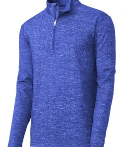 Sport-Tek Men's Sport-Wick Stretch Reflective Heather 1/2-Zip Pullover -Bulkthreads store 85184496