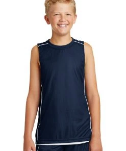 Sport-Tek Youth PosiCharge Mesh Reversible Sleeveless Tee YT555 -Bulkthreads store 85194570