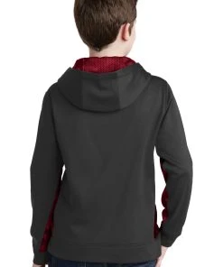 Sport-Tek Youth Sport-Wick CamoHex Fleece Colorblock Hooded Pullover YST239 -Bulkthreads store 85195841