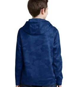 Sport-Tek Youth Sport-Wick CamoHex Fleece Hooded Pullover YST240 -Bulkthreads store 85195950