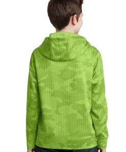 Sport-Tek Youth Sport-Wick CamoHex Fleece Hooded Pullover YST240 -Bulkthreads store 85196106