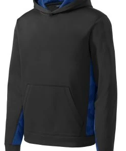 Sport-Tek Youth Sport-Wick CamoHex Fleece Colorblock Hooded Pullover YST239 -Bulkthreads store 85196528