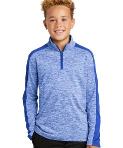 Sport-Tek Youth PosiCharge Electric Heather Colorblock 1/4-Zip Pullover YST397 25 Sport-Tek Youth PosiCharge Electric Heather Colorblock 1/4-Zip Pullover YST397 -Bulkthreads store 85208396