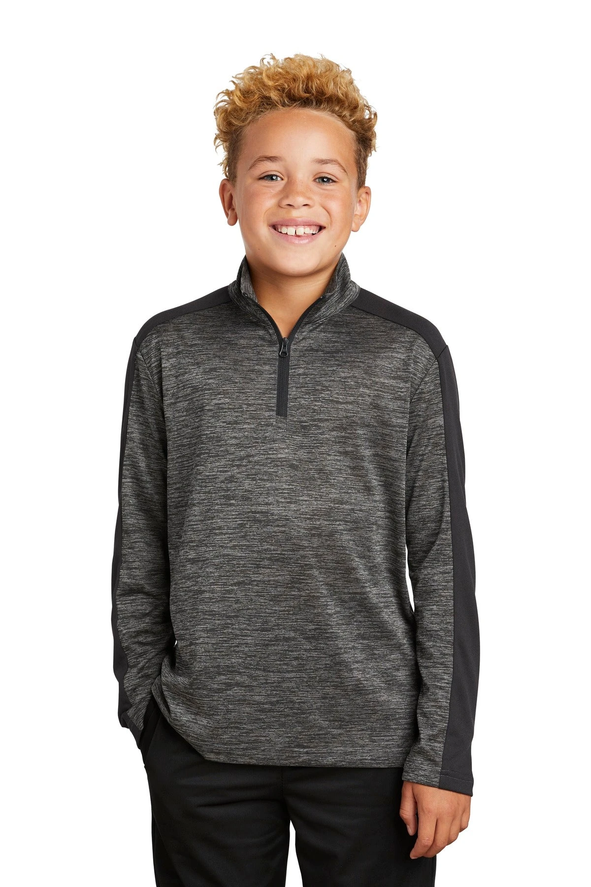 Sport-Tek Youth PosiCharge Electric Heather Colorblock 1/4-Zip Pullover YST397 6 Sport-Tek Youth PosiCharge Electric Heather Colorblock 1/4-Zip Pullover YST397 - Image 6