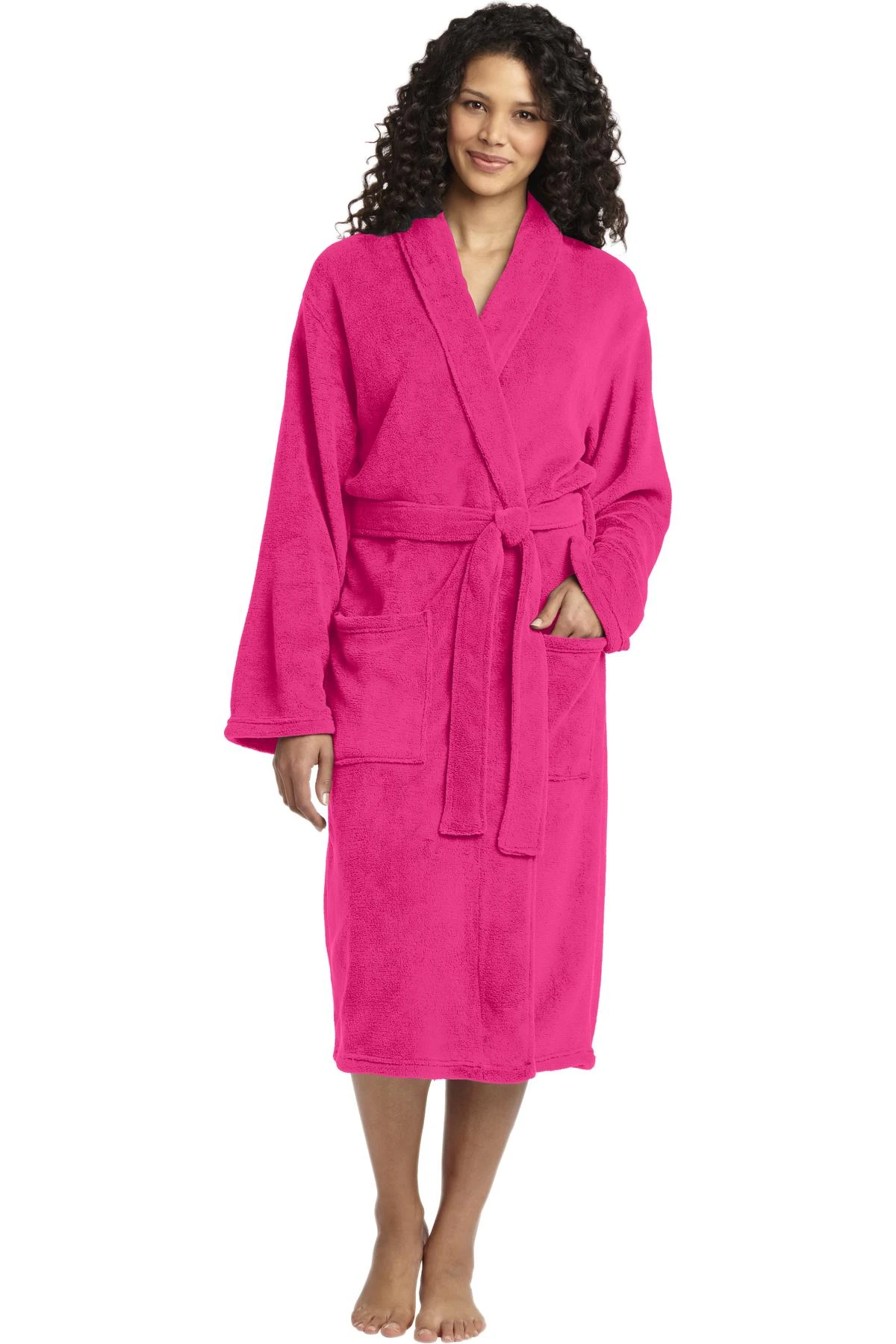 Port Authority Plush Microfleece Shawl Collar Robe. R102 2 Port Authority Plush Microfleece Shawl Collar Robe. R102 - Image 2