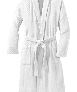 Port Authority Checkered Terry Shawl Collar Robe. R103 6 Port Authority Checkered Terry Shawl Collar Robe. R103 -Bulkthreads store 85216316