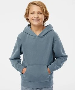 Independent Trading Co. Youth Midweight Pigment-Dyed Hooded Sweatshirt