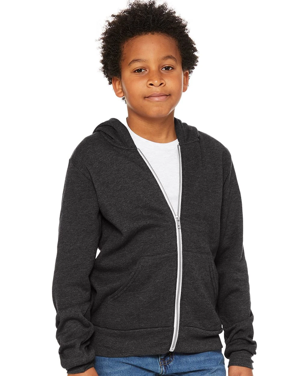 BELLA + CANVAS Youth Sponge Fleece Full-Zip Hoodie 1 BELLA + CANVAS Youth Sponge Fleece Full-Zip Hoodie