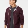 Independent Trading Co. Men's Heathered French Terry Full-Zip Hooded Sweatshirt