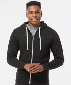 J. America Men's Triblend Full-Zip Hooded Sweatshirt