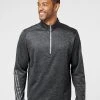 Adidas Men's Brushed Terry Heathered Quarter-Zip Pullover