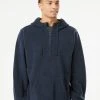 Burnside Polar Fleece Quarter-Zip Scuba Hooded Pullover